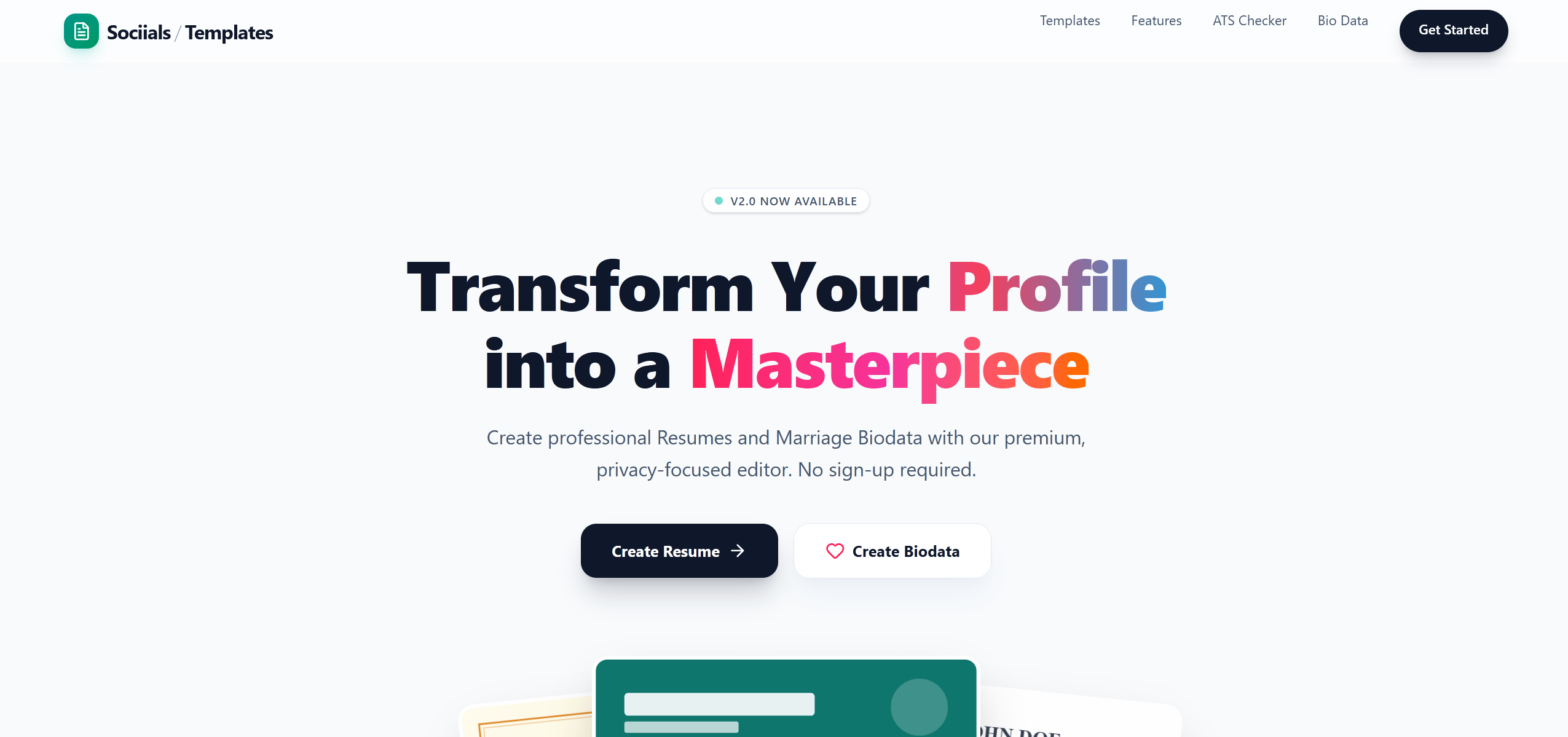 Sociials Templates